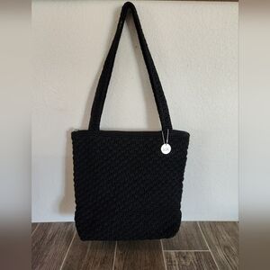 Vintage Black The Sak Crocheted Purse